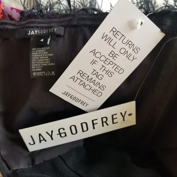 NEW JAYGODFEY Elaina black strapless feathers jumpsuit 4